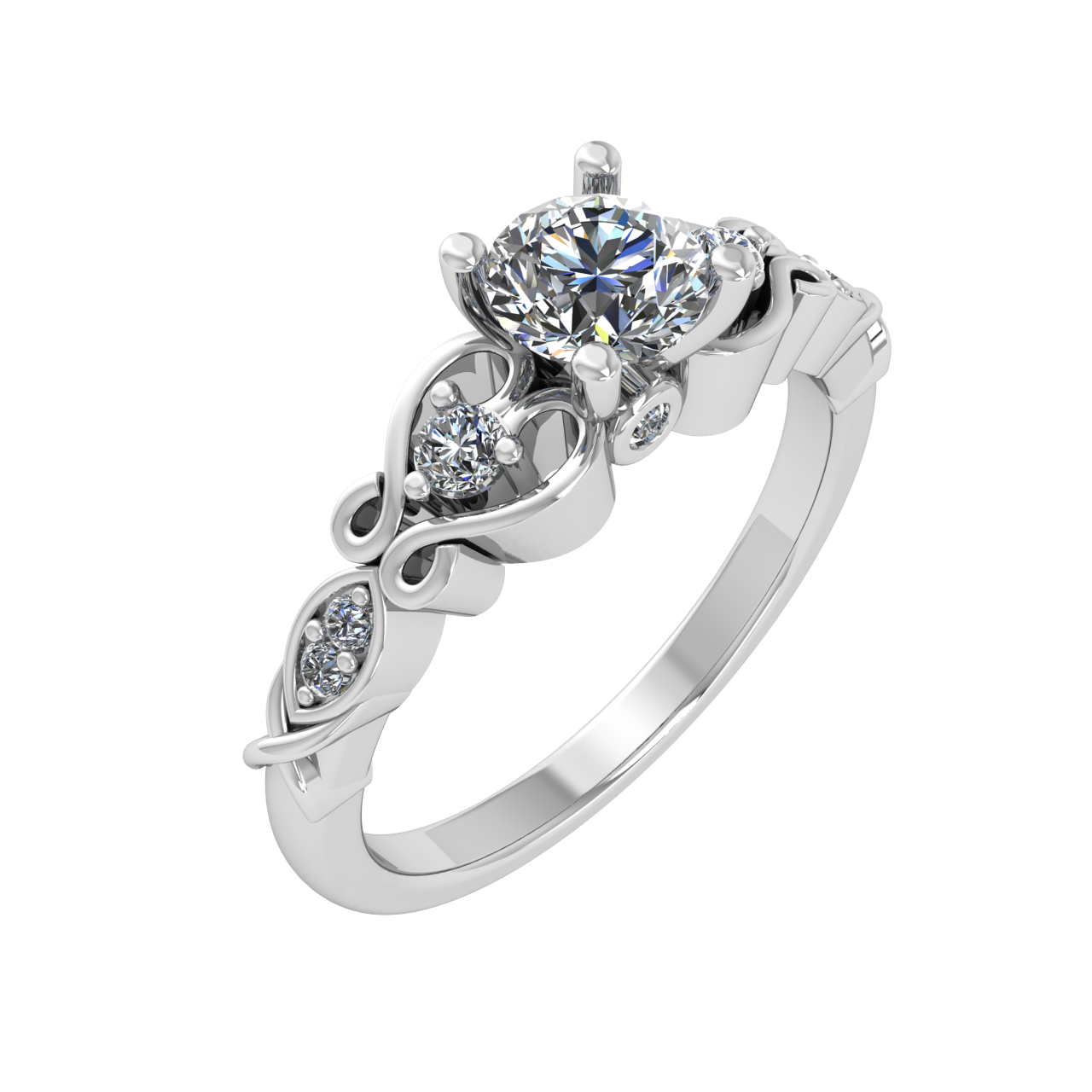 ACCENTED 5.00mm ROUND ENGAGEMENT RING